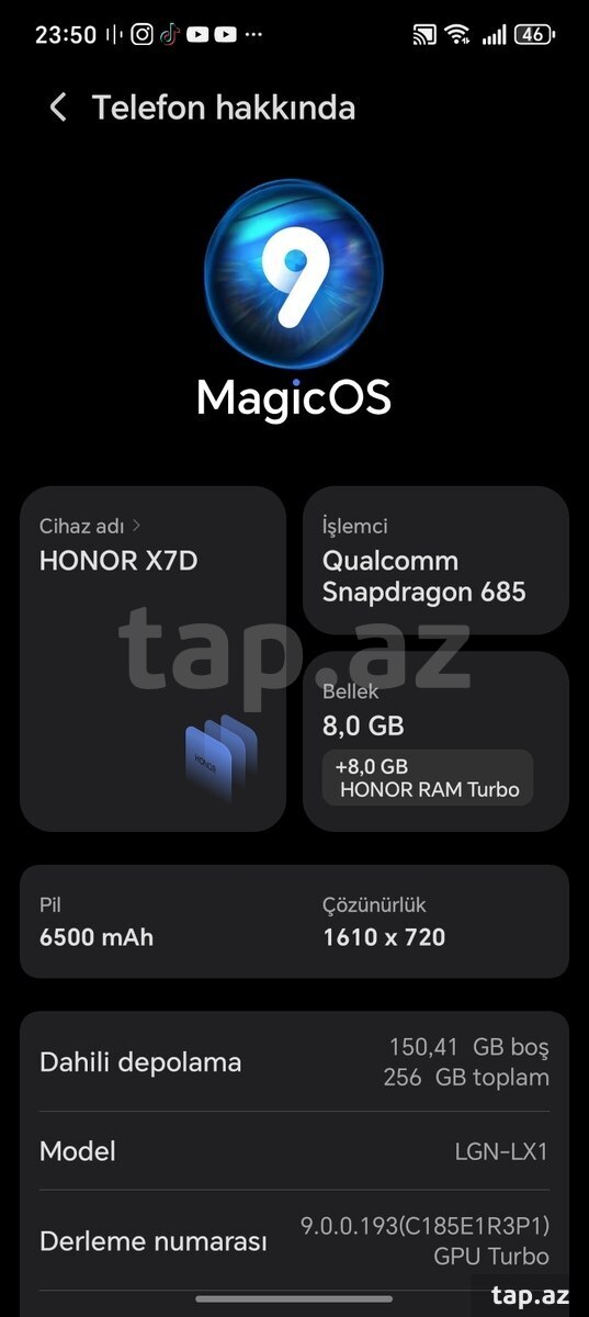 Honor X7d 4G Velvet Black 256GB/8GB (5)