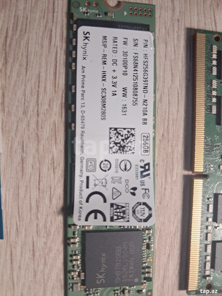 Sk hynix SSD 256 GB dc+3.3v 1A
