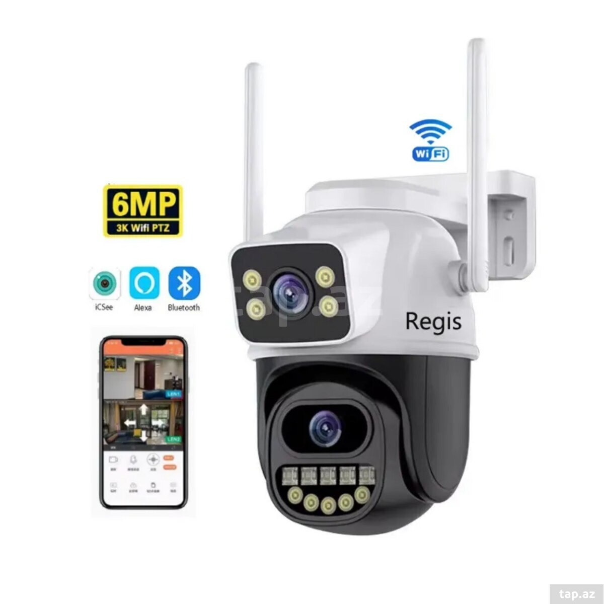WiFi PTZ360° çöl 2 kamera 8MP/4K+64GB
