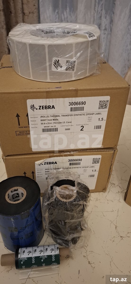 Zebra 8000T Void Matte termo transfer sintetik etiket rulonları (4)