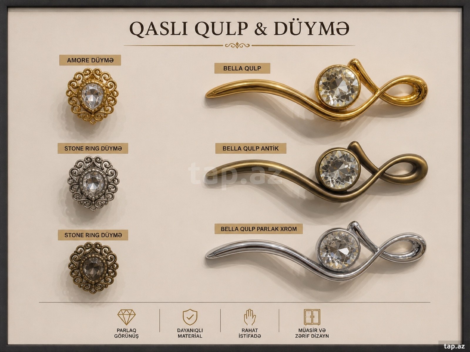 Qaşlı qulp, metal qulp, mebel qulpu