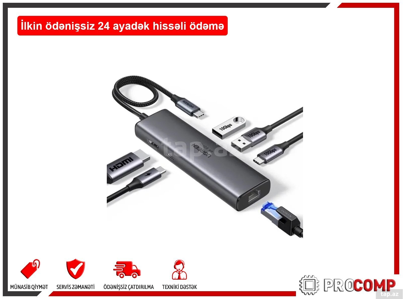 45000 UGREEN 6-in-1 USB-C Hub CM512