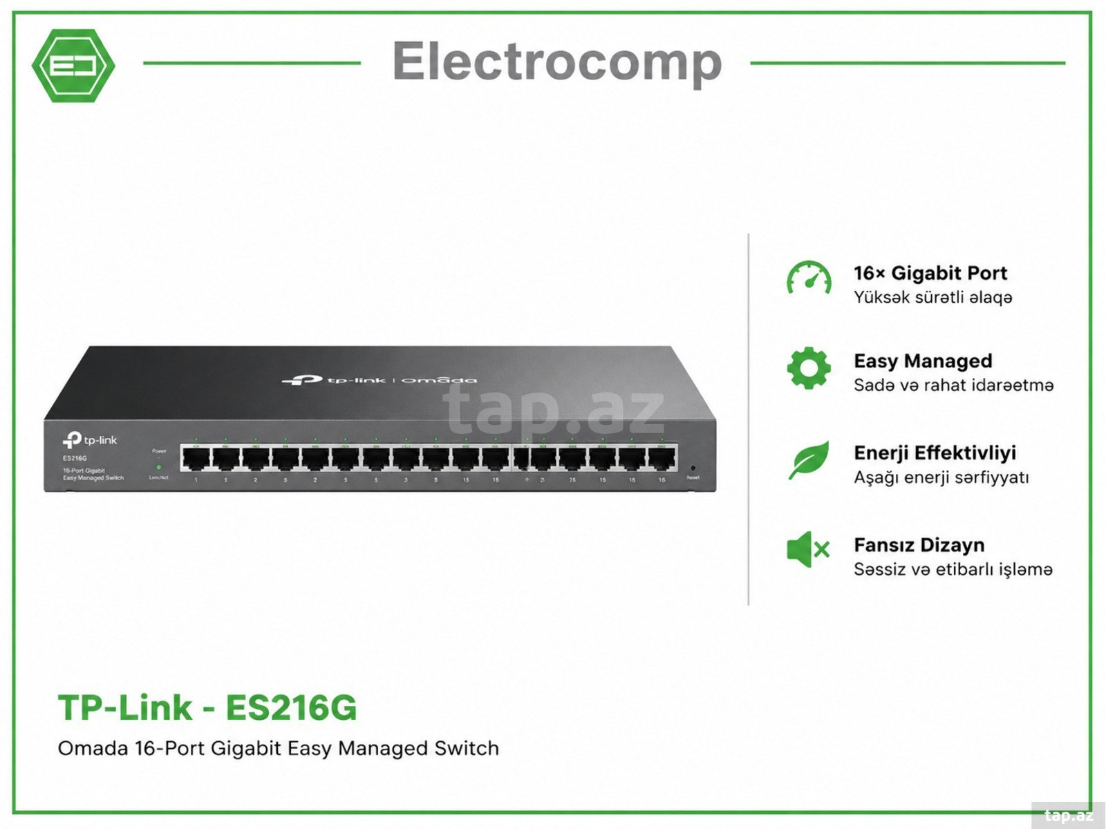 TP-Link ES216G – Omada 16-Port Gigabit Easy Managed Switch