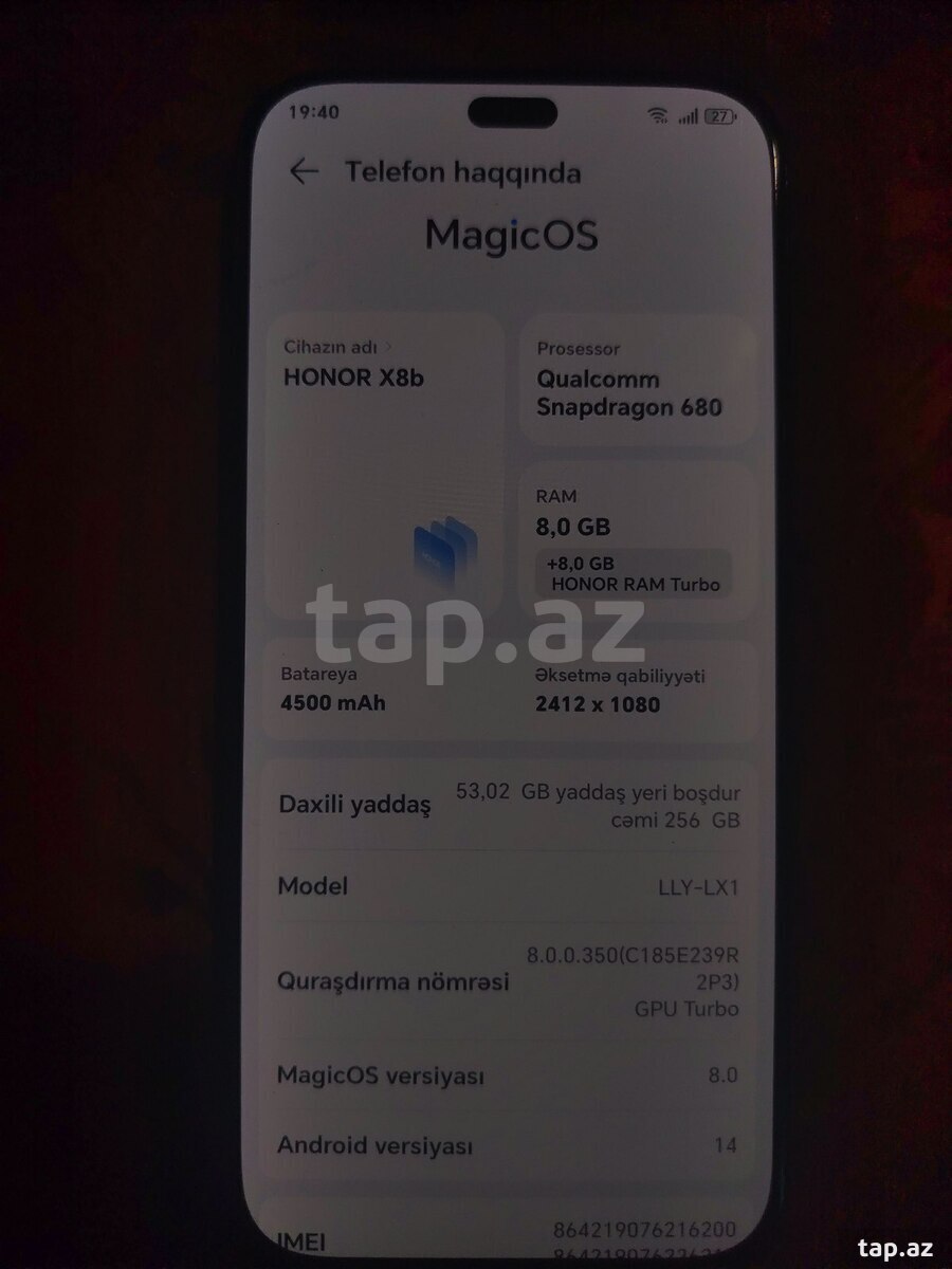 Honor X8b Midnight Black 256GB/8GB
