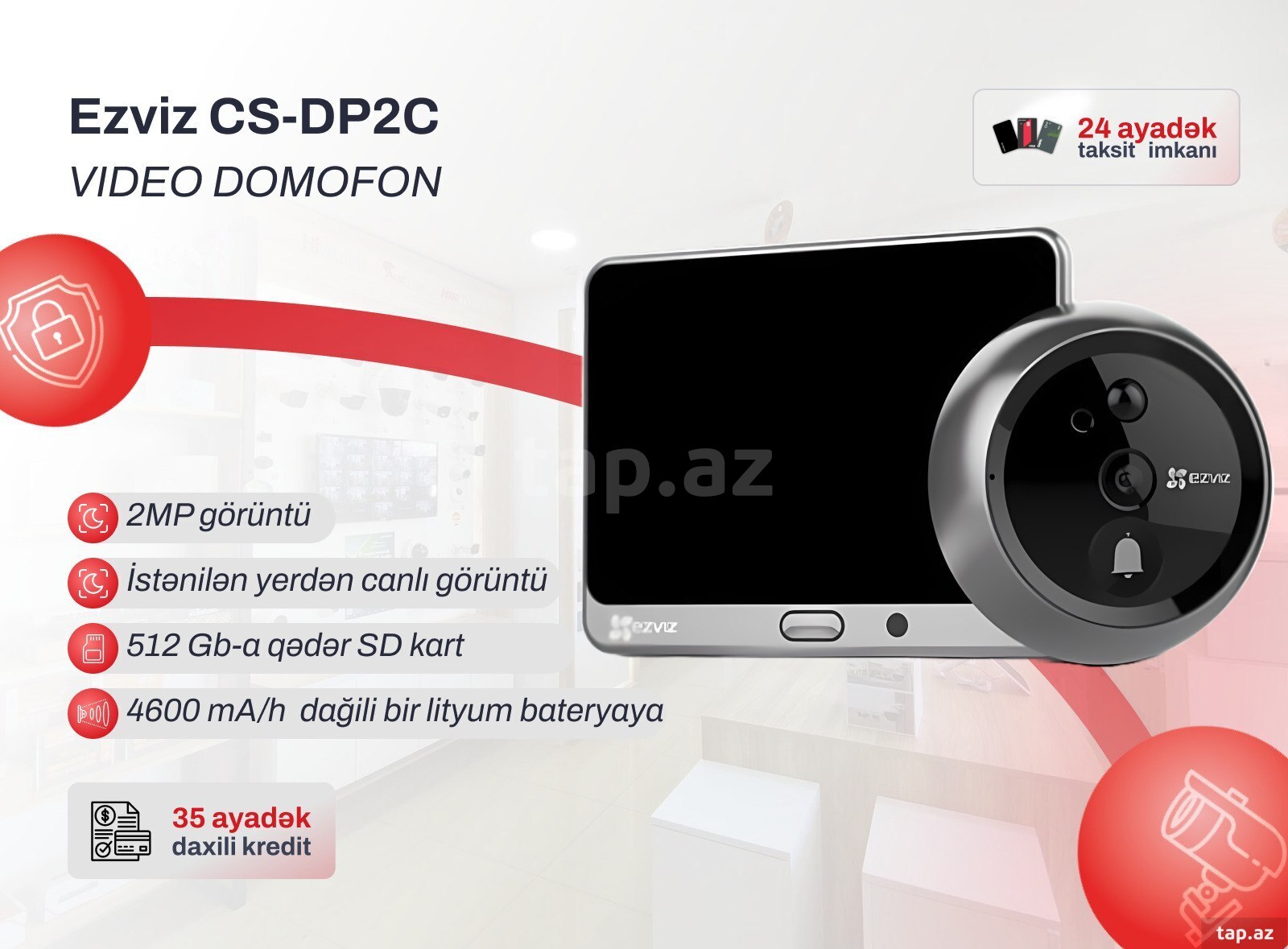 EZVIZ DP2C – ağıllı qapı gözlüyü və zəng sistemi