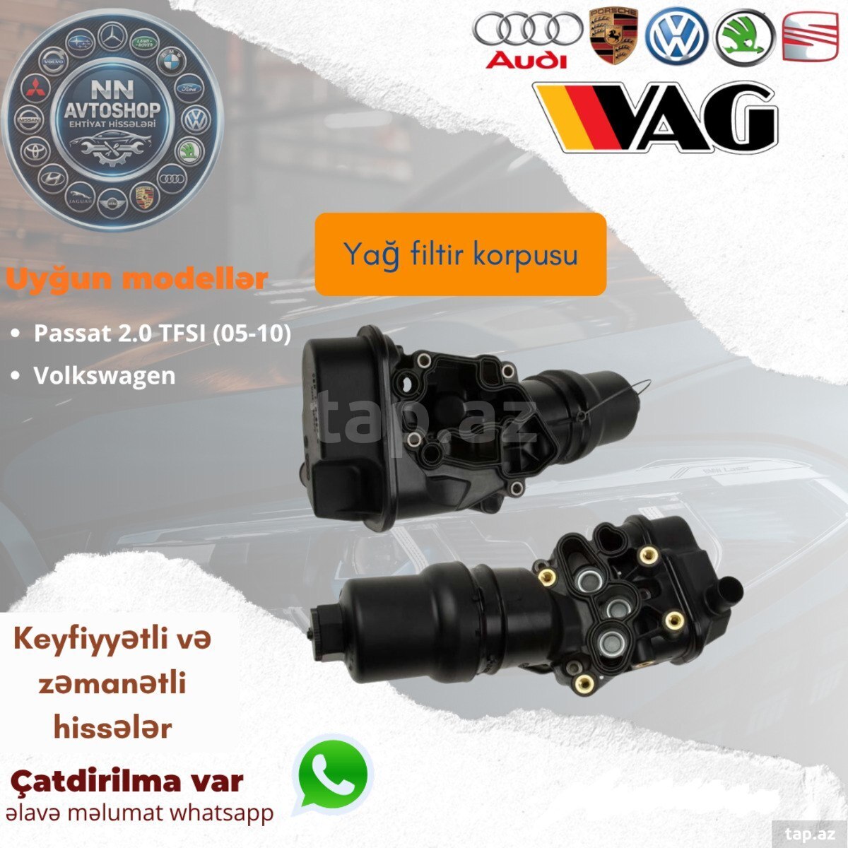 Volkswagen Passat 2TFSI yağ filter korpusu