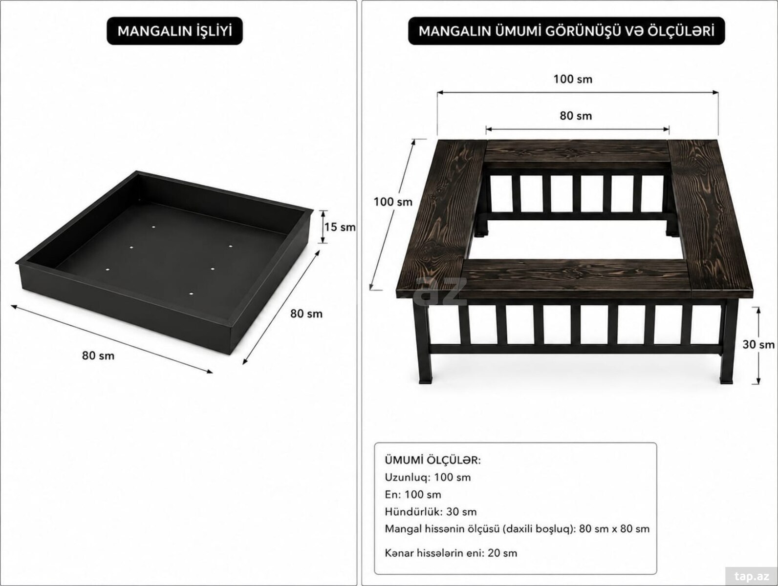 Bağ üçün dekorativ manqal (odunluq) (5)