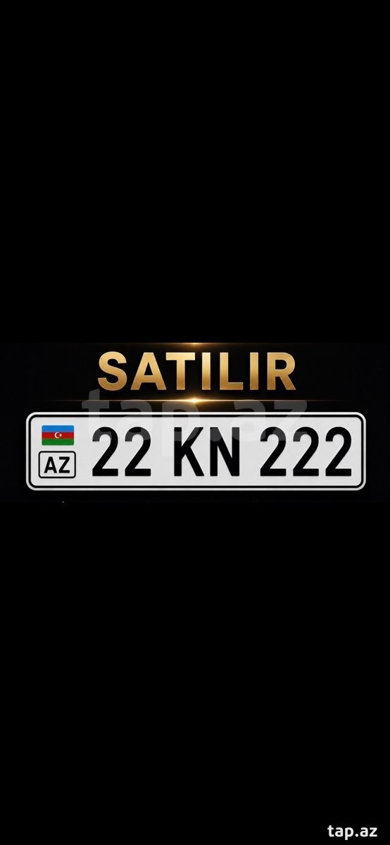 Avtomobil qeydiyyat  nişanı - 22-KN-222