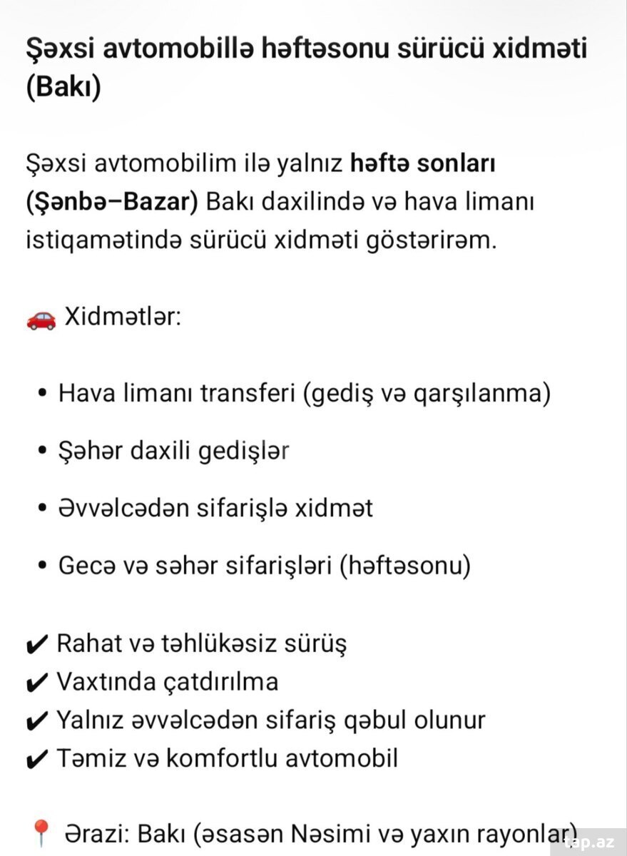 Sürücü xidməti