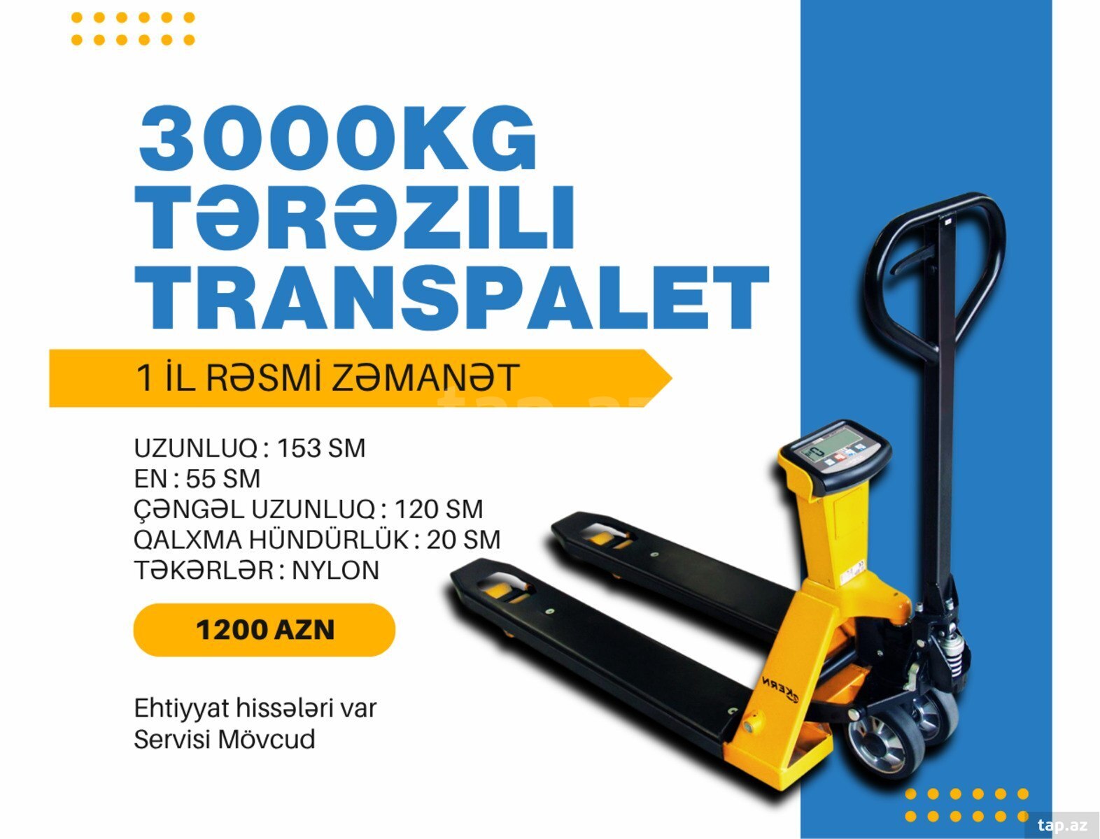 Tərəzi Transpalet 3000 kq (3ton)