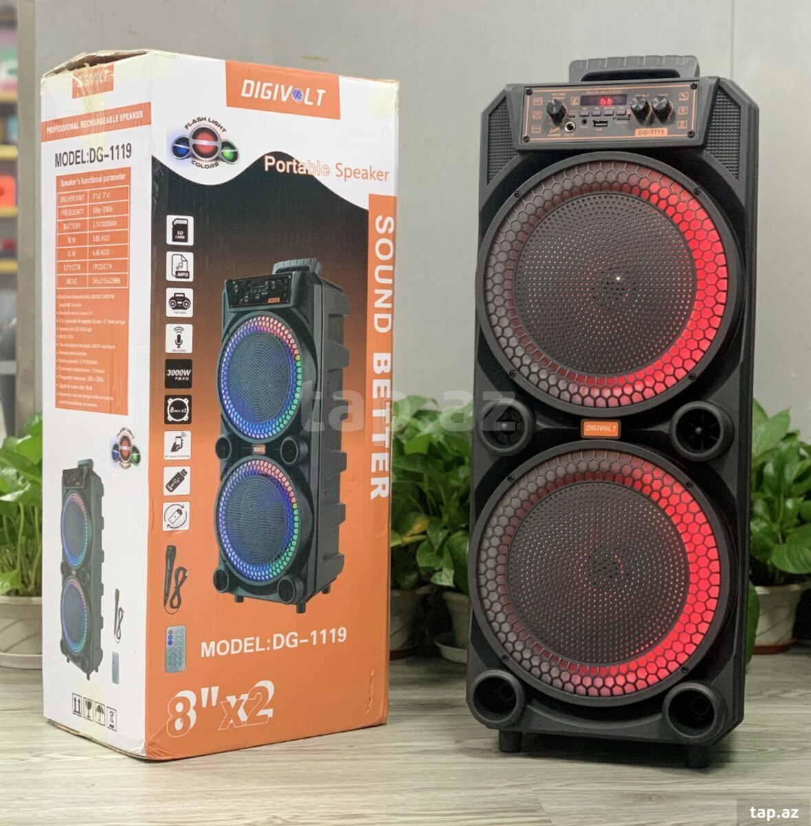 Bluetooth mikrofonlu dinamik 2×8"