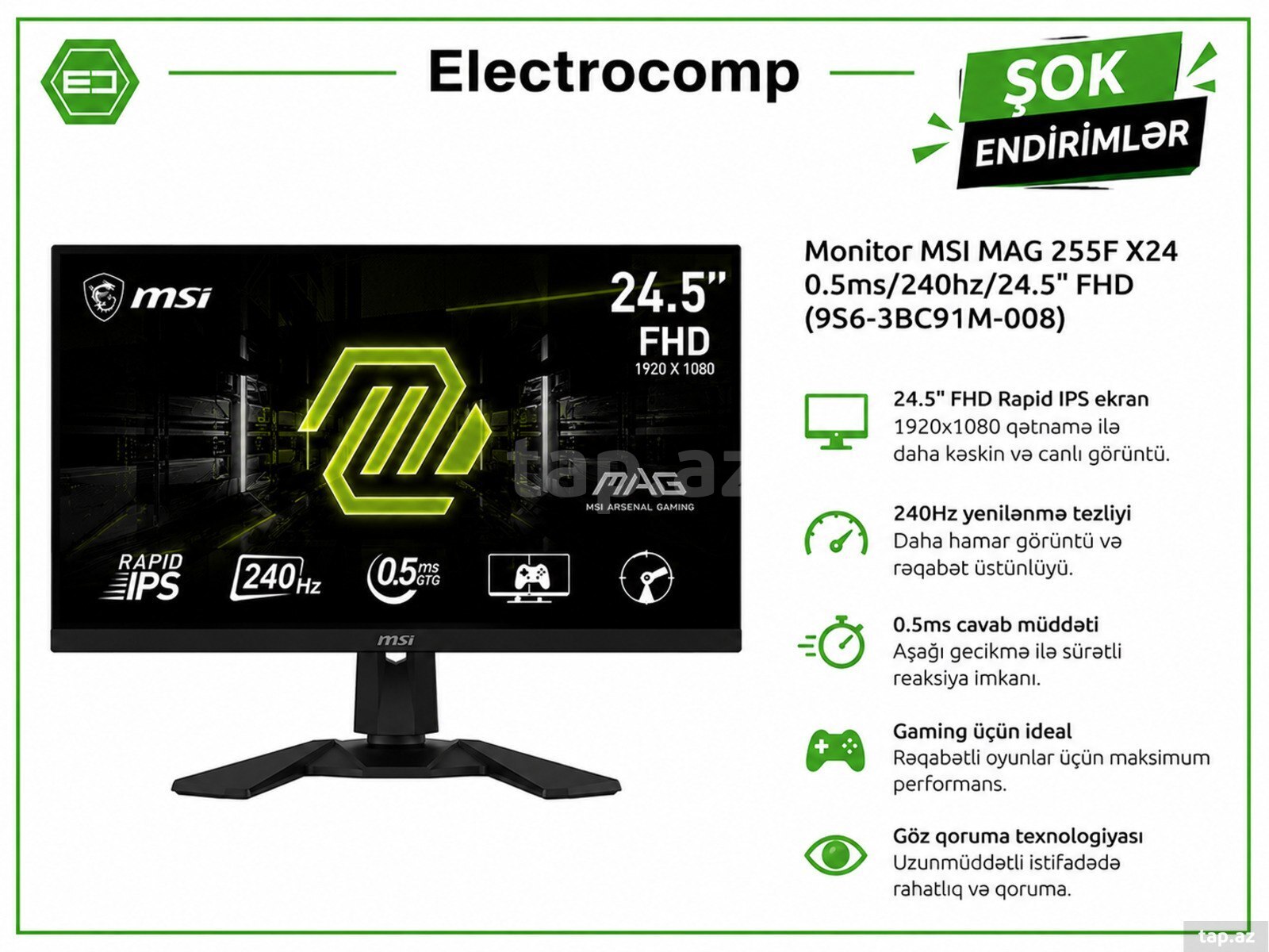 MSI MAG 255F X24 Gaming Monitor