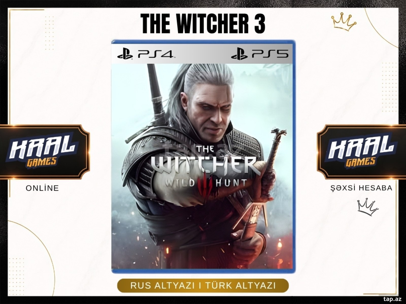 PS4 və PS5 üçün "The Witcher 3: Wild hunt" oyunu