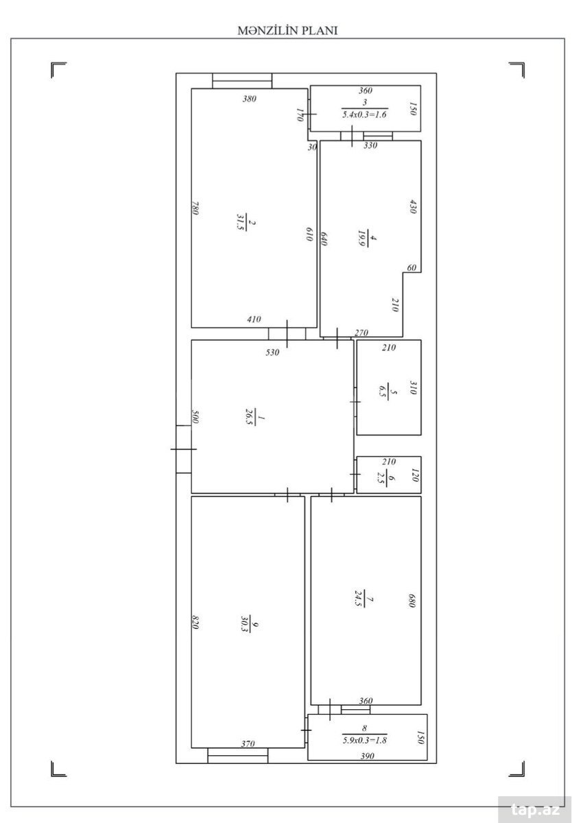3-otaqlı yeni tikili, Hüseyin Cavid pr., 150 m² (6)