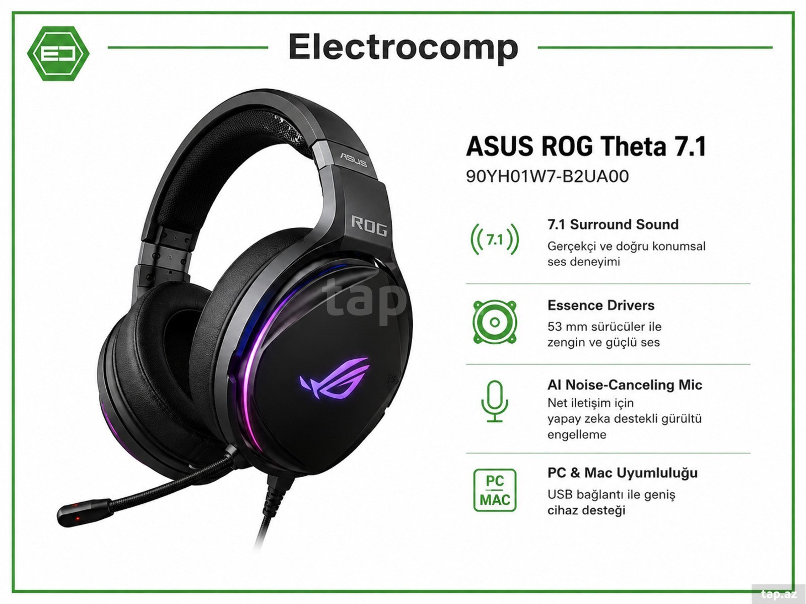 Gaming qulaqlıq ASUS ROG Theta 7.1