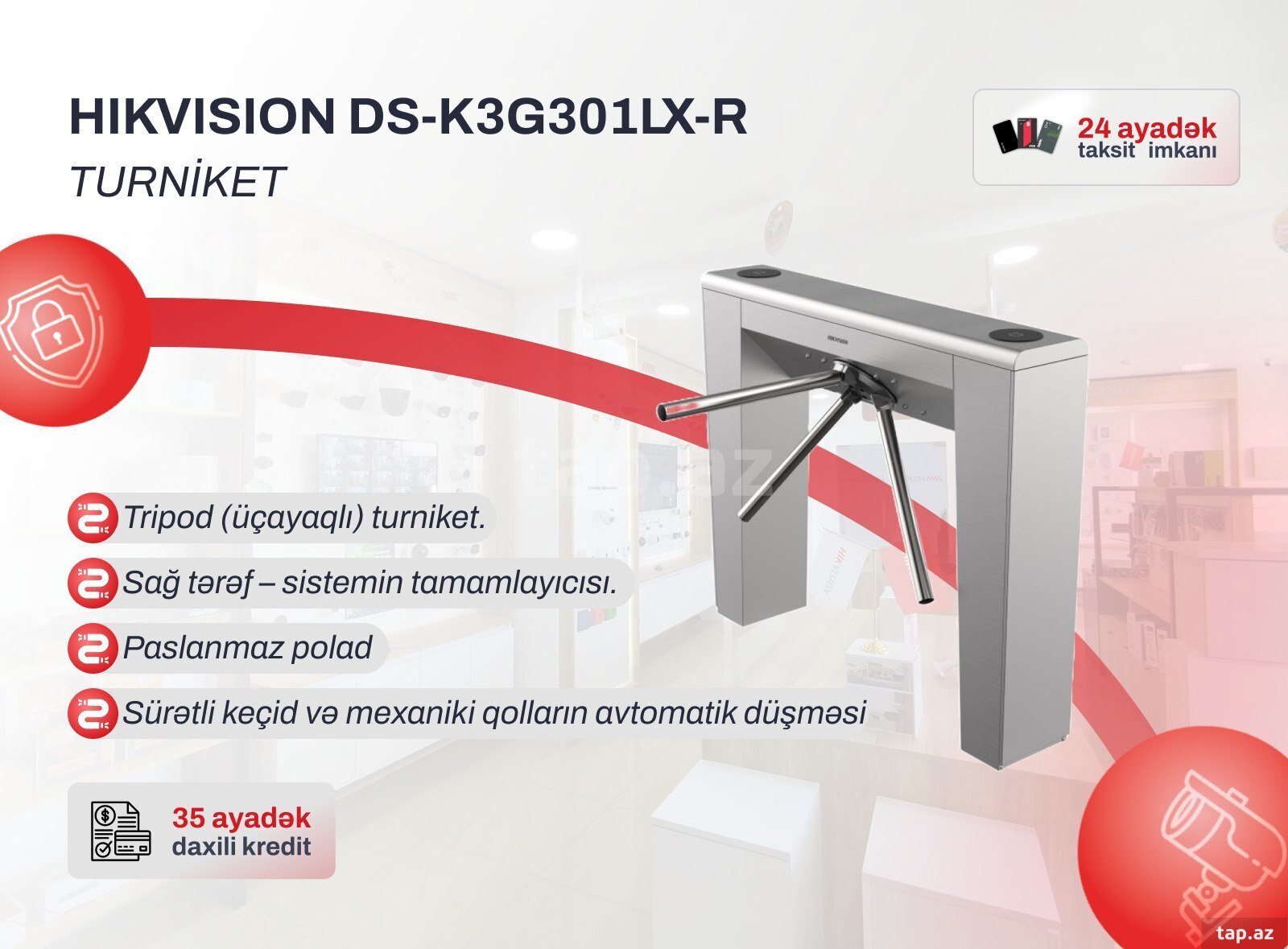Turniket Hikvision DS-K3G301LX-R