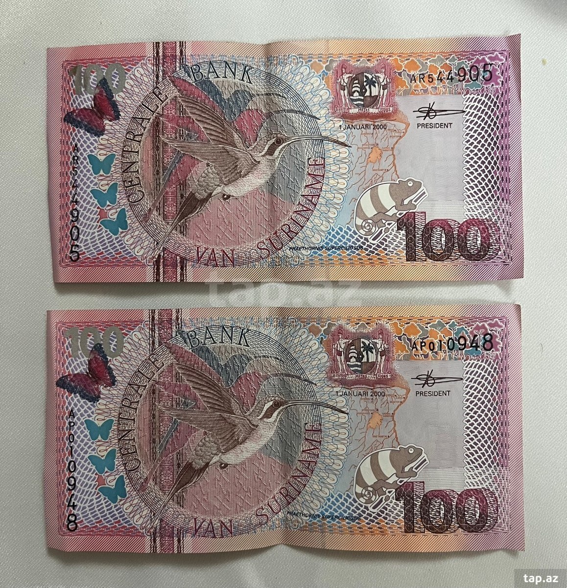 Surinam 100 Qulden (Gulden) 2000-ci il (2)