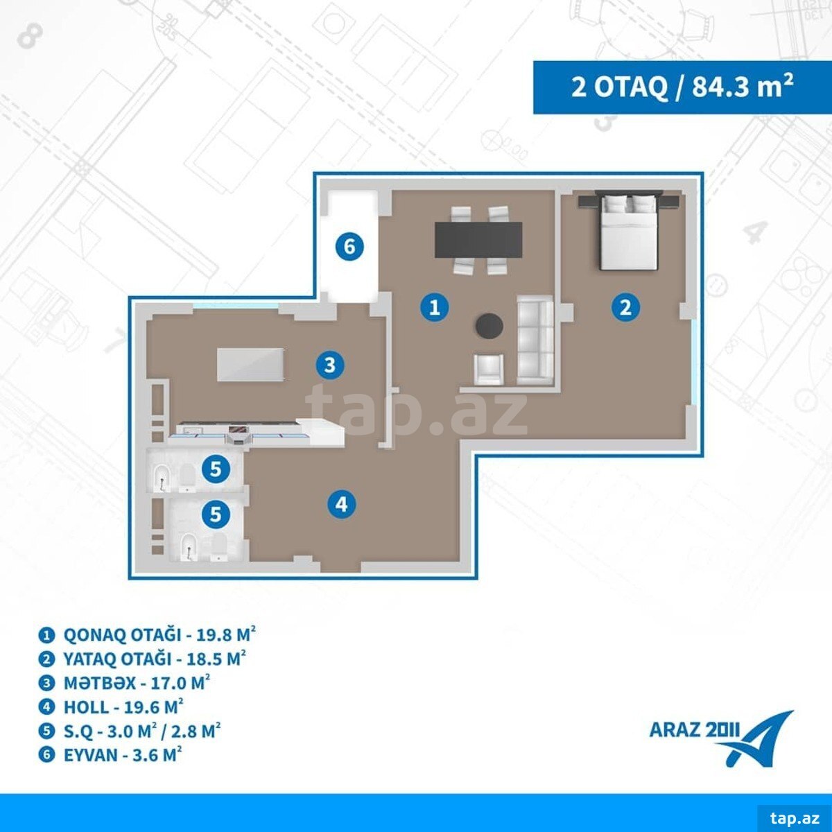 2-otaqlı yeni tikili, Faiq Yusifov küç., 85 m² (11)