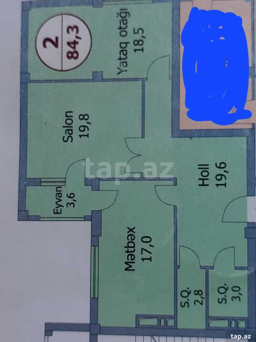 2-otaqlı yeni tikili, Faiq Yusifov küç., 85 m² (12)