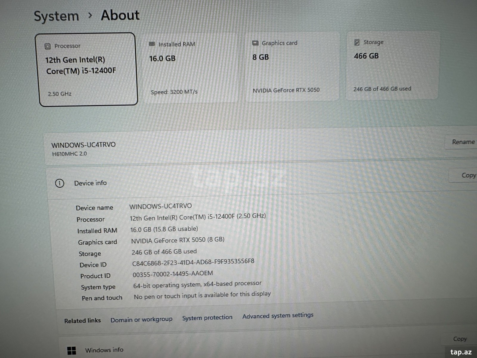 Gaming PC i5-12400F / RTX 5050 8GB / 16GB RAM / 500GB NVMe SSD / 200Hz Monitor (6)