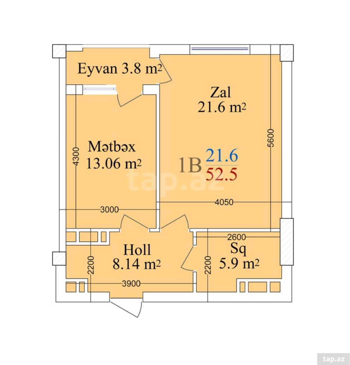 1-otaqlı yeni tikili, Nicat Mustafayev küç., 52.5 m² (4)