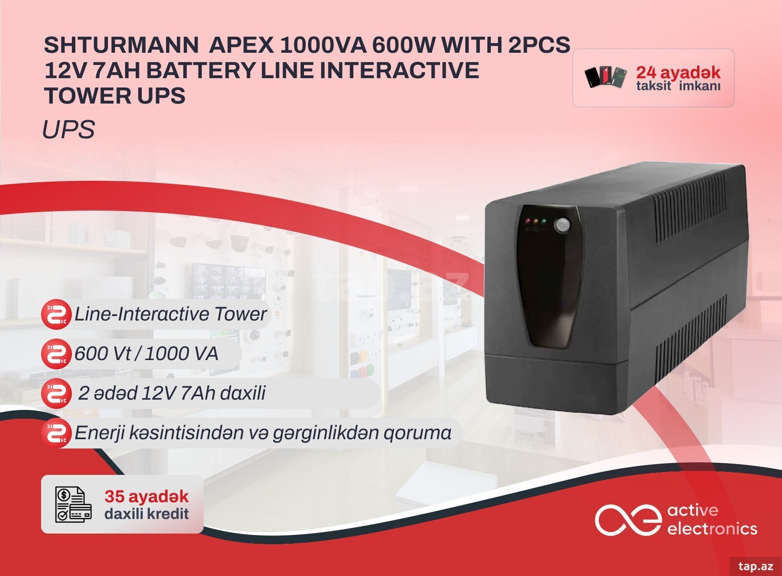 UPS SHTURMANN APEX 1000VA 600W