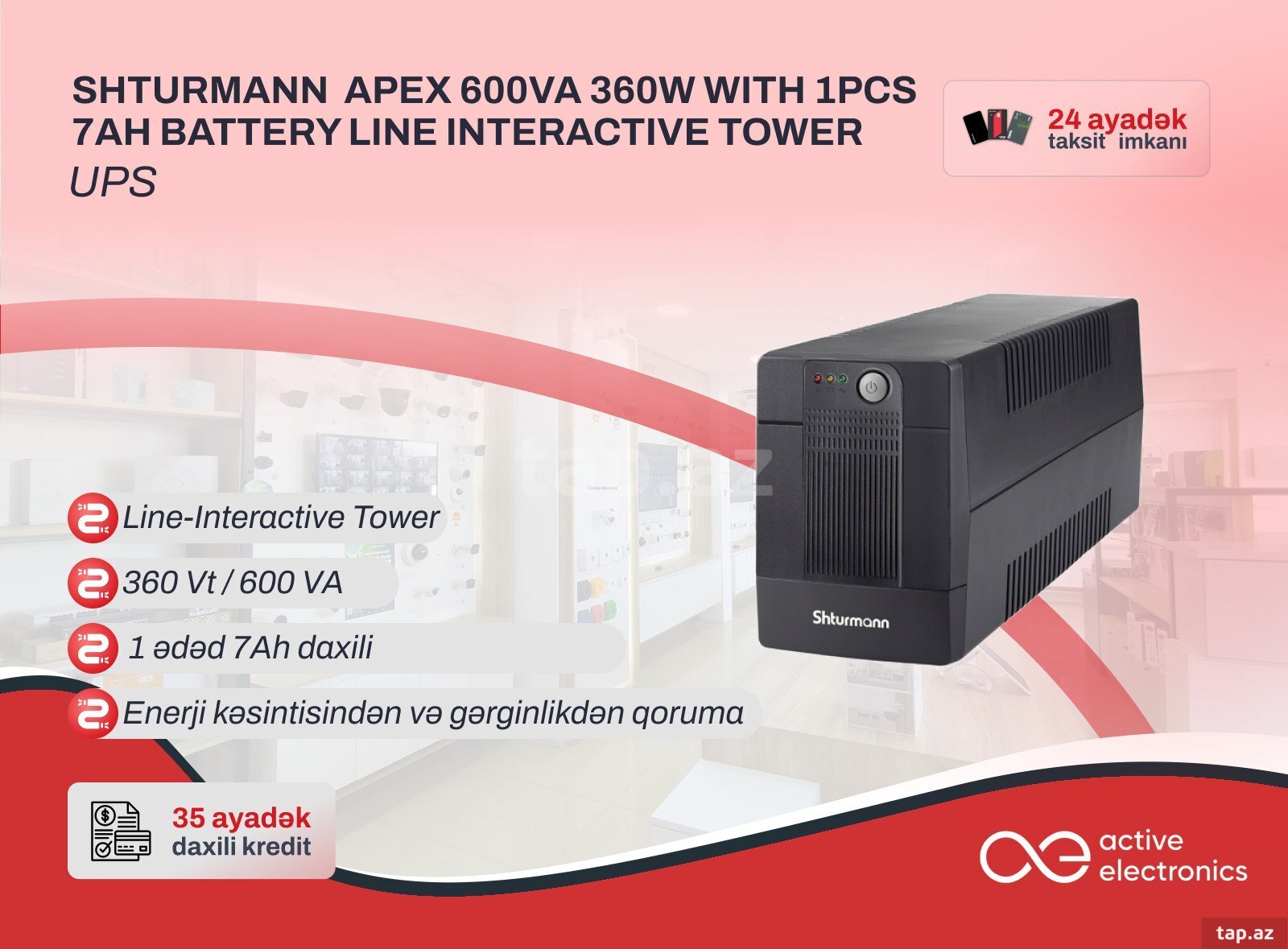 UPS SHTURMANN APEX 600VA 360W