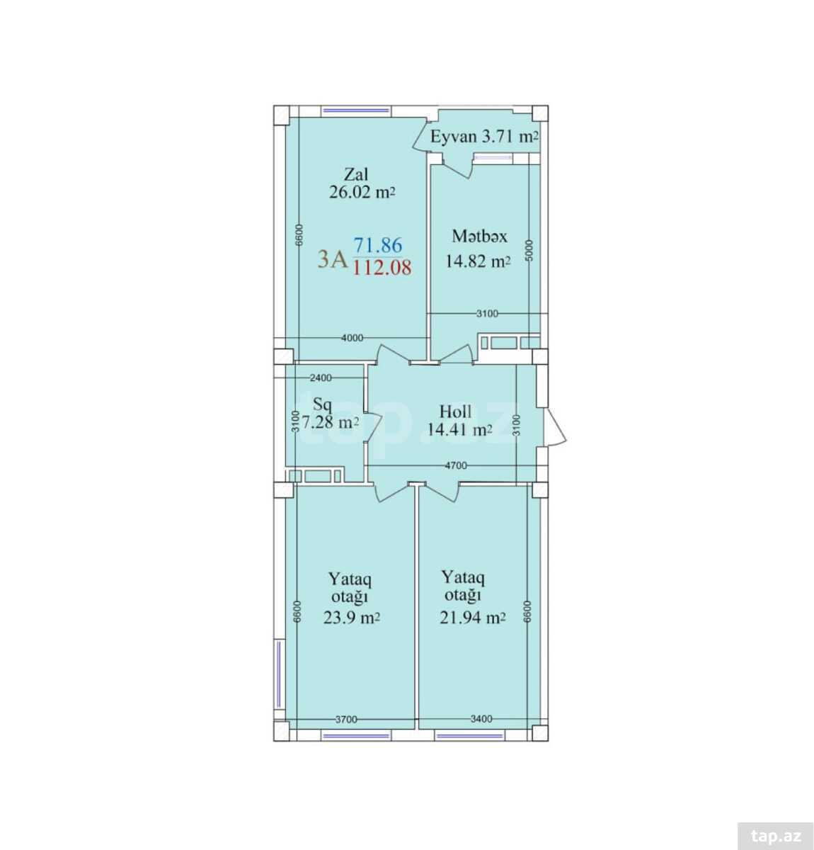3-otaqlı yeni tikili, Nicat Mustafayev küç., 112 m² (5)