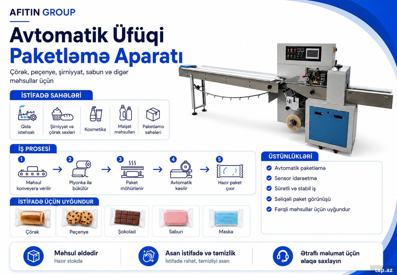 Avtomatik üfüqi paketləmə aparatı Flow Pack