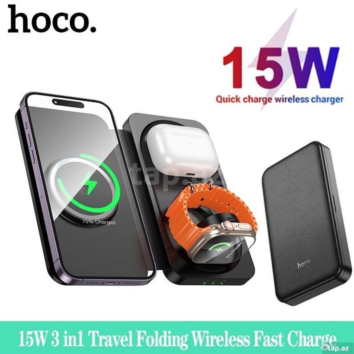 Hoco simsiz enerji yükləyici adapter 3 in1