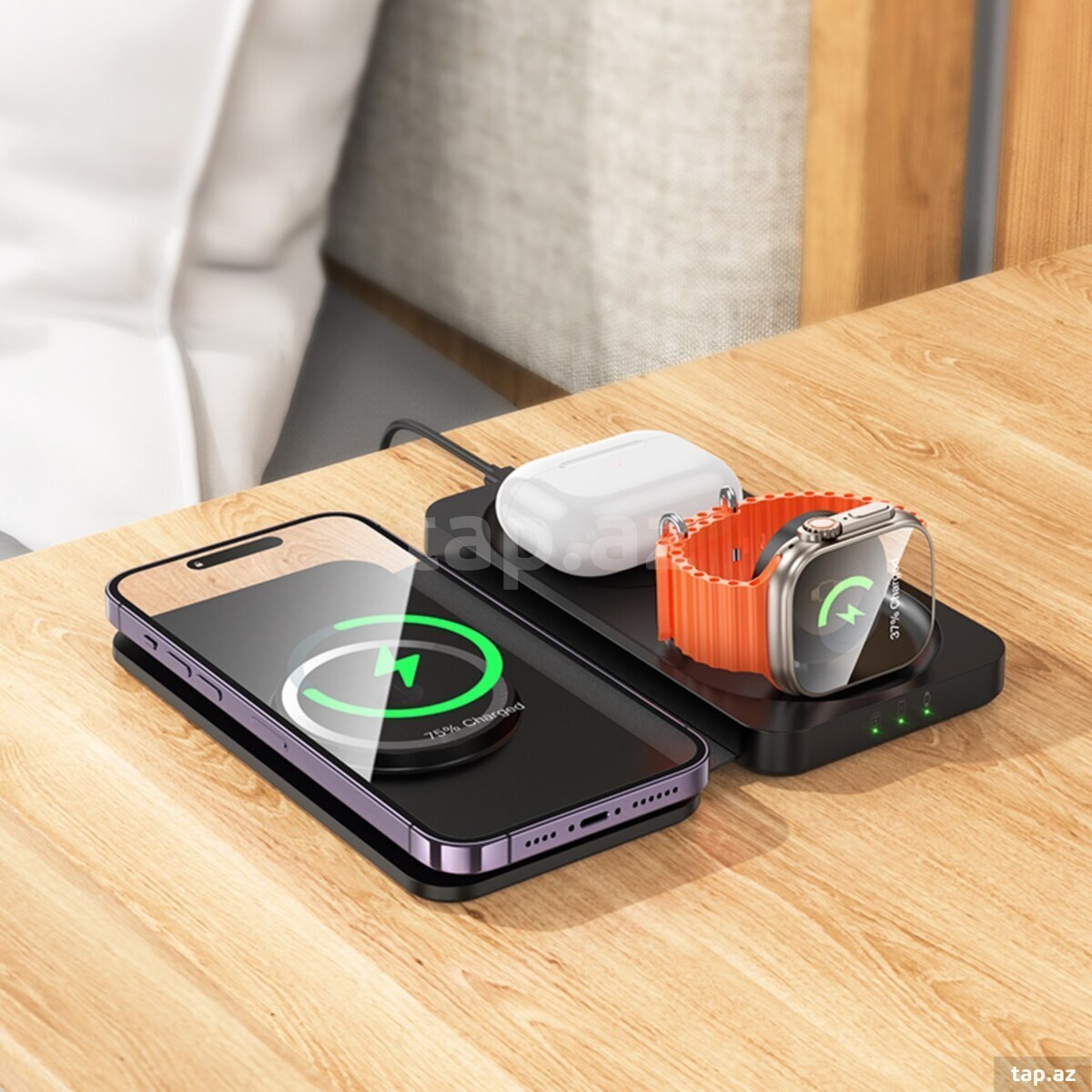 Hoco simsiz enerji yükləyici adapter 3 in1 (2)