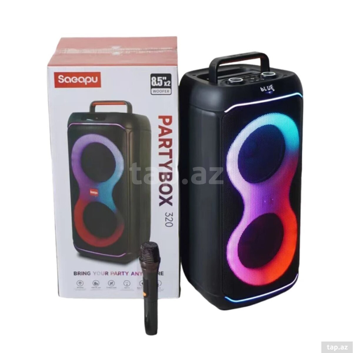 Bluetooth mikrafonlu dinamik 2×8"