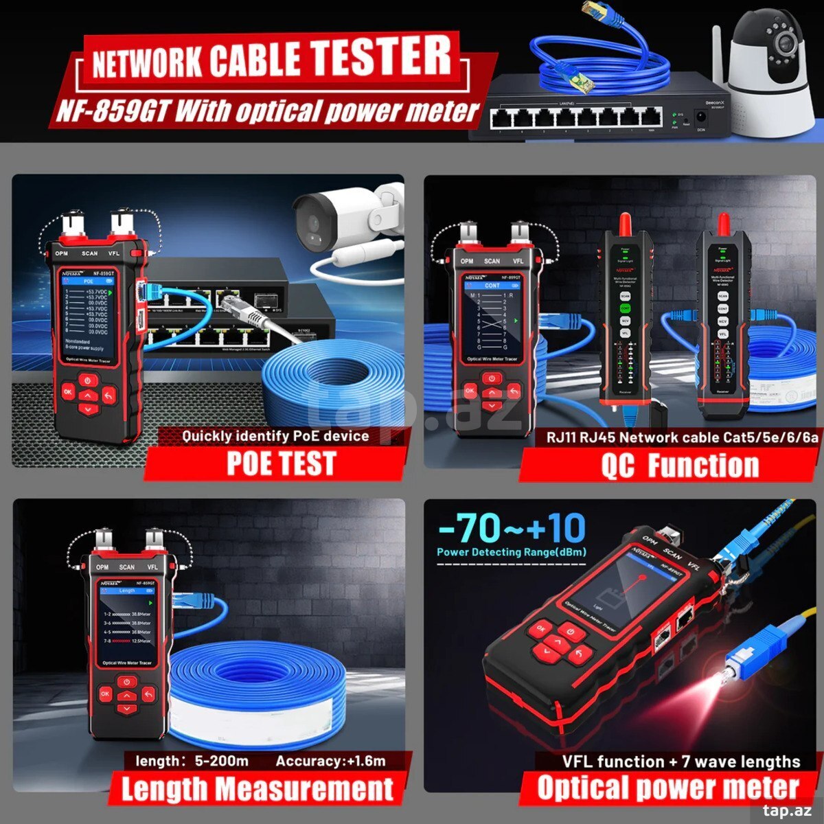 NOYAFA NF-859GT 10-in-1 Multifunction Network Cable Tester (3)