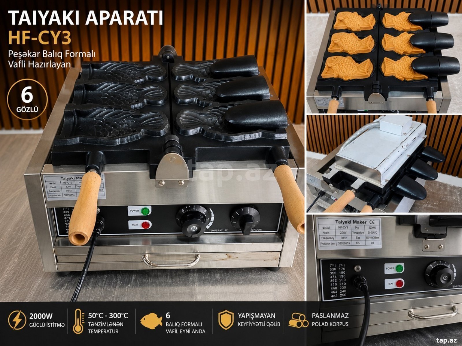 Taiyaki Balıq formalı vafli aparatı  (2)
