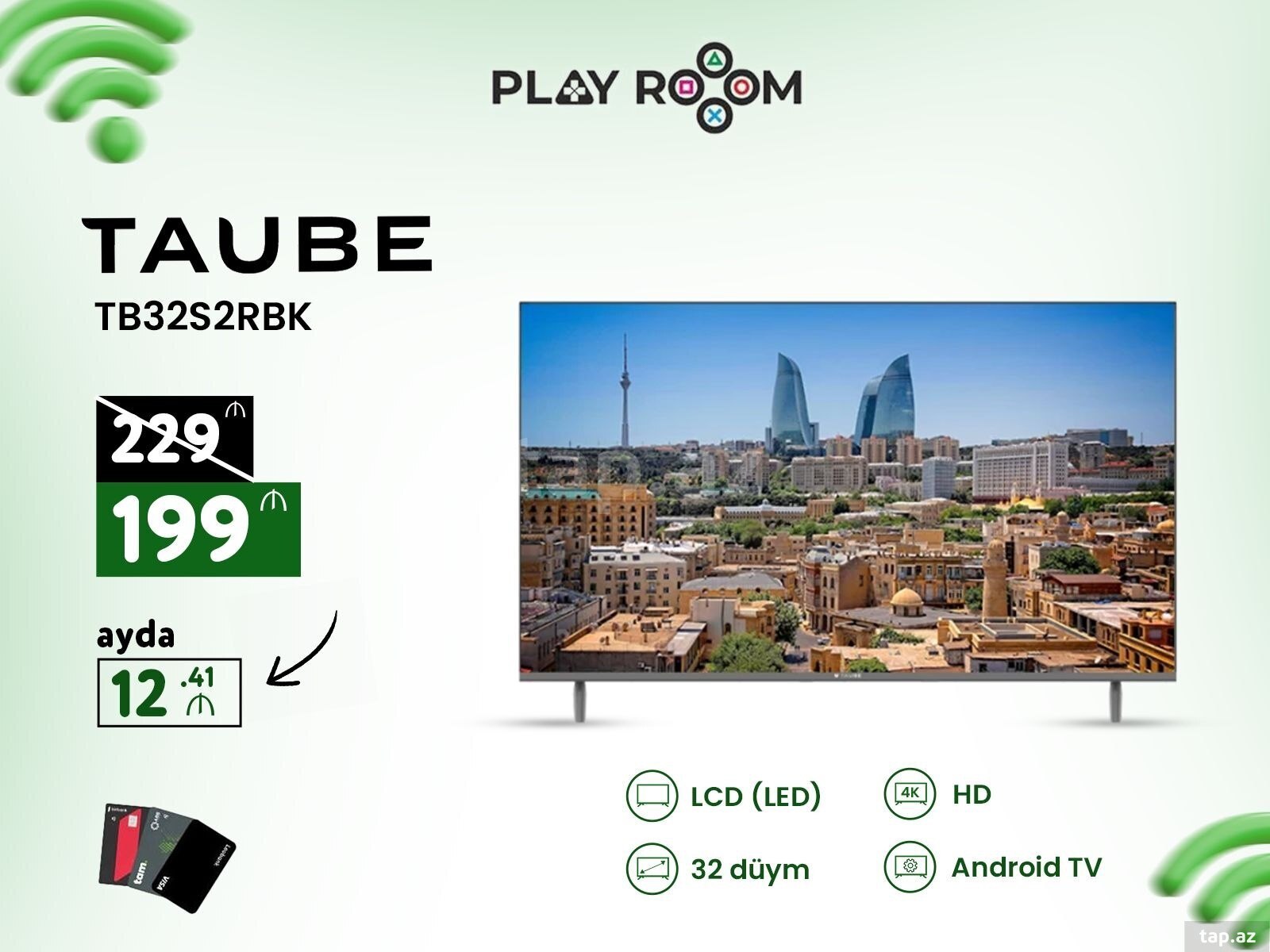 Televizor Taube 32 Smart TV (TB32S2RBK)