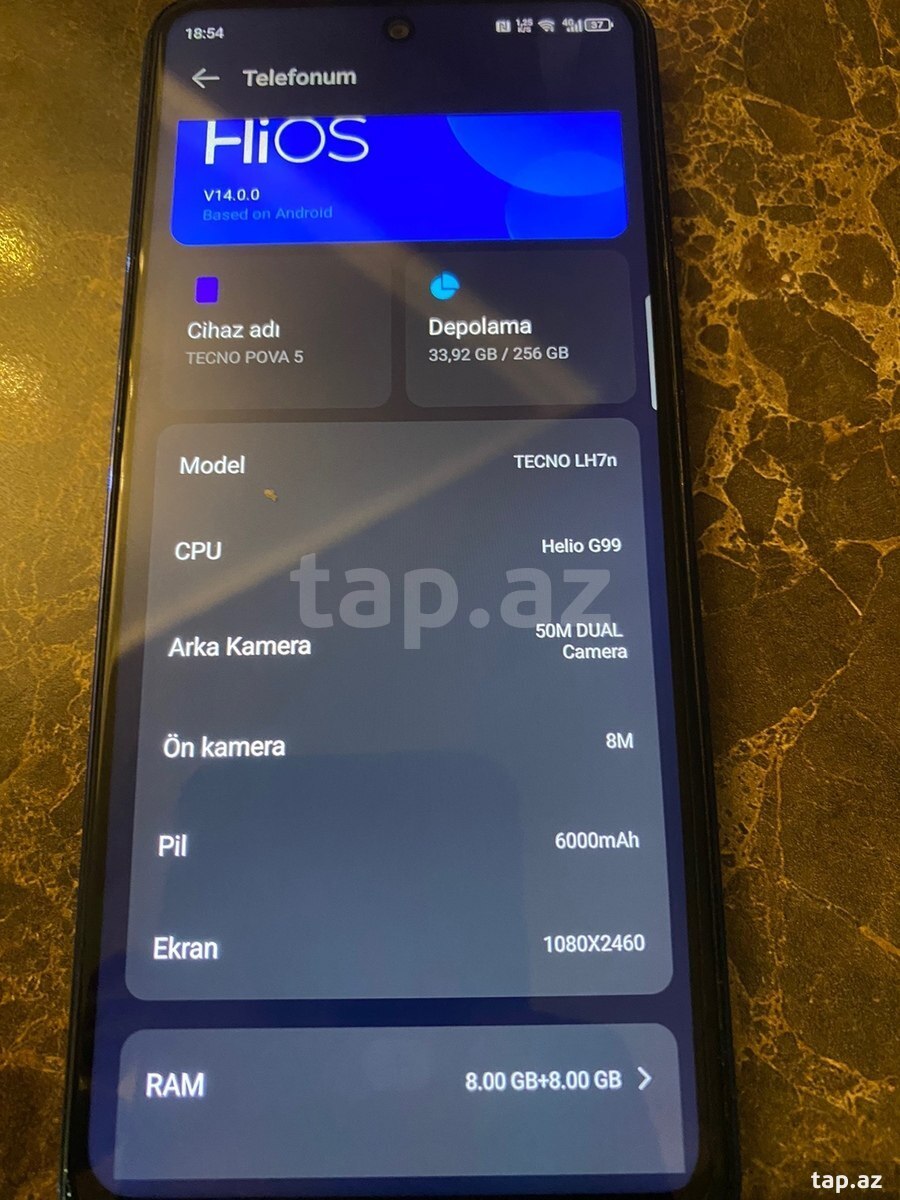 Tecno Pova 5 Hurricane Blue 256GB/8GB (3)