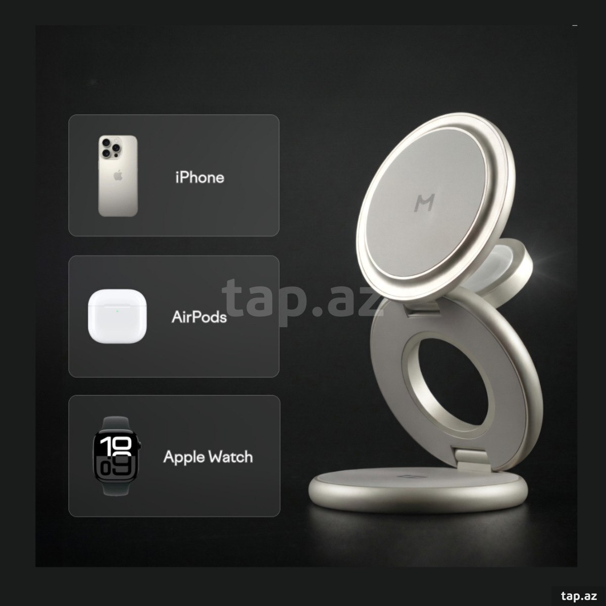 Magssory Signature Disc Pro 3-ü-1 Apple Qi2 Titan
