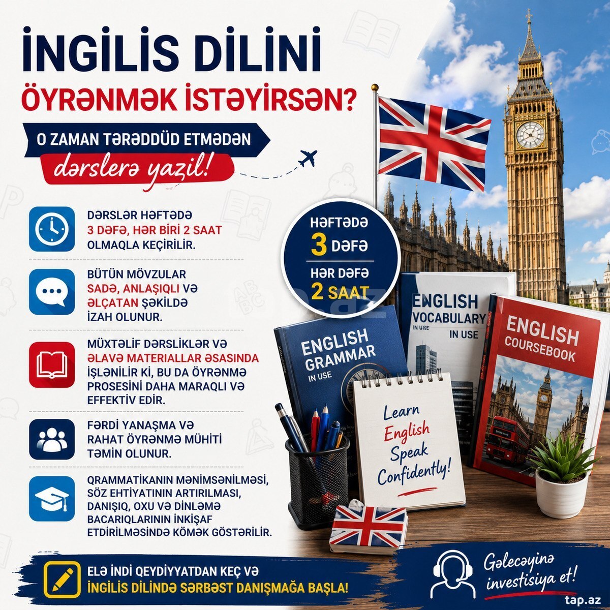 5-9 siniflər üçün İngilis dili dərsləri
