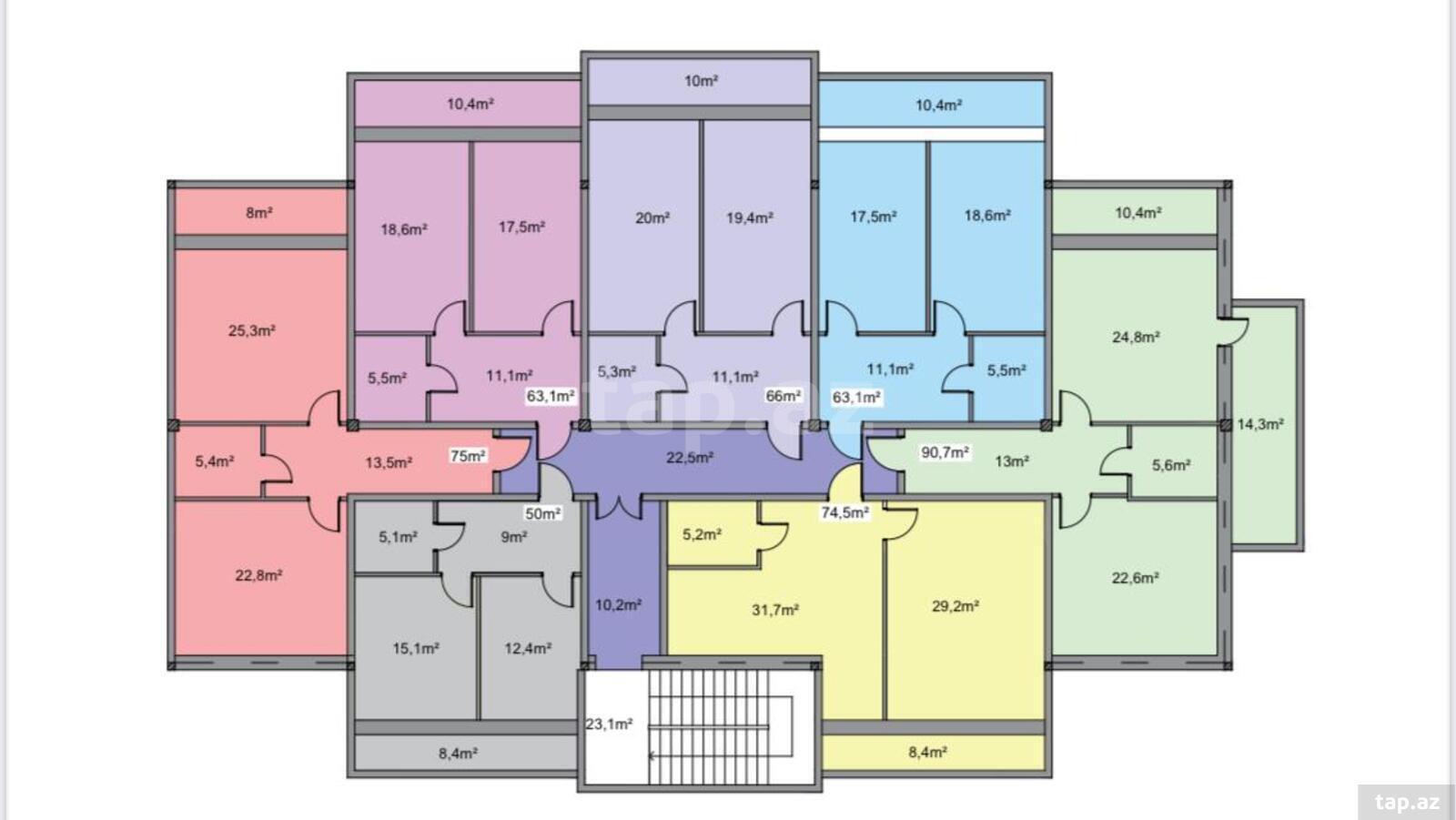 2-otaqlı yeni tikili, 28 May küç., 75 m² (2)