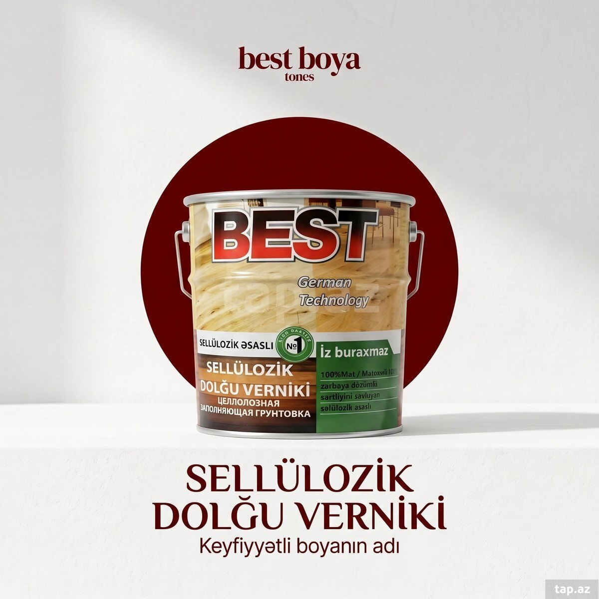 BEST Sellülozik Dolğu Verniki | Taxta və Parket üçün