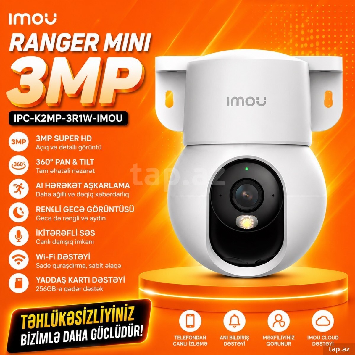 WiFi kamera 3 mp Ranger Mini  IPC-K2MP-3R1W-imou