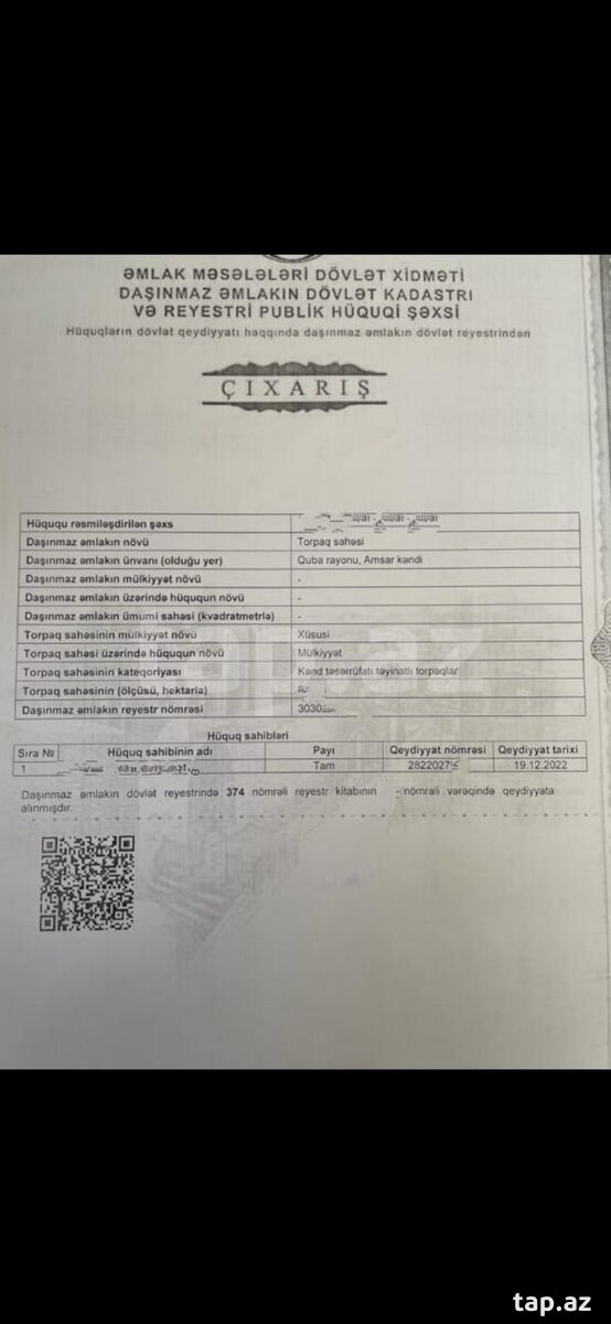 40 sot torpaq sahəsi, Quba r. (2)