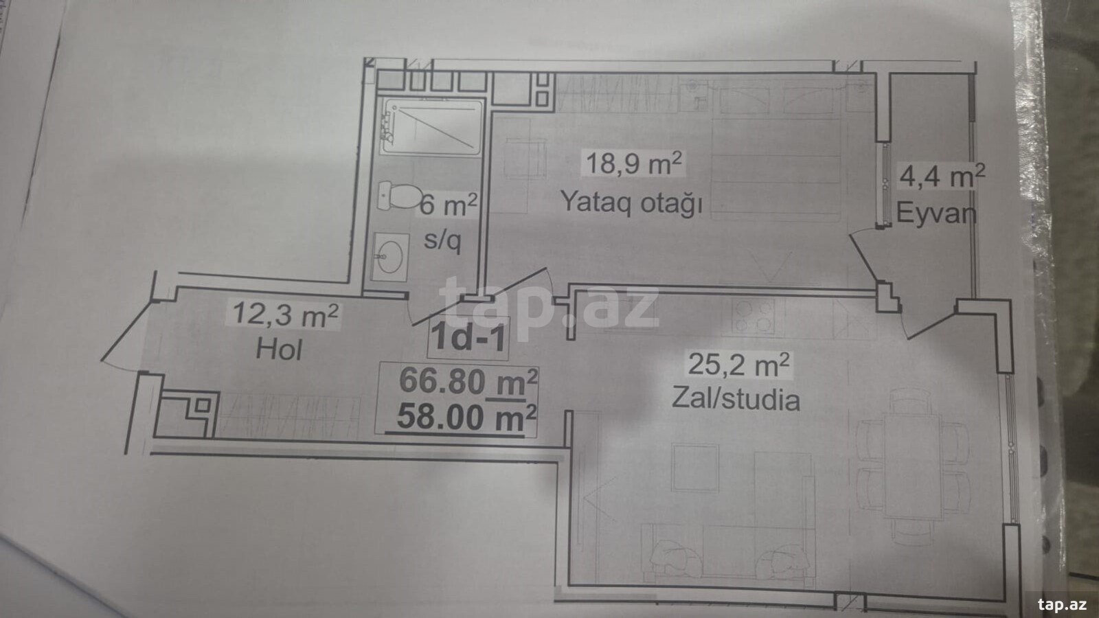 1-otaqlı yeni tikili, Yasamal r., 67 m² (3)
