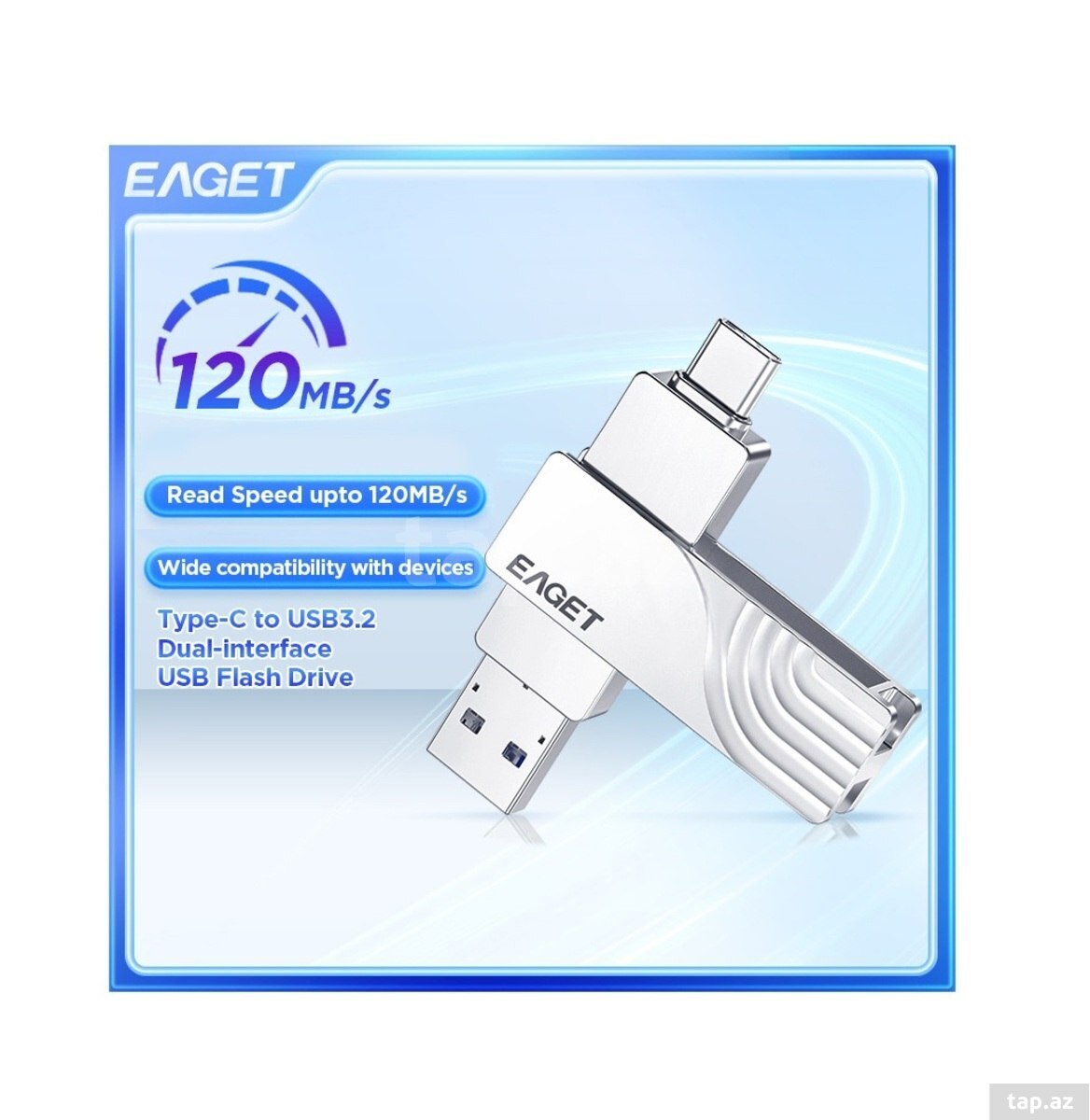 Flaş kart EAGET Type-c OTG USB 3.2 128GB (2)