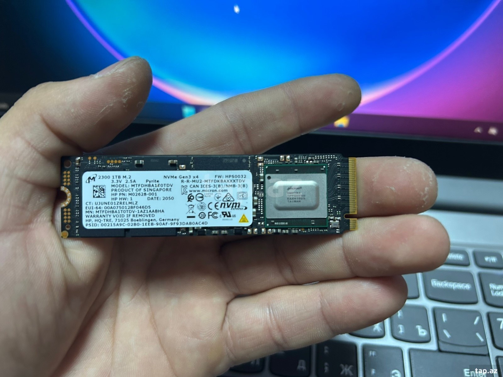 Micron 1TB NVMe SSD (M.2 2280) – Gen3 x4