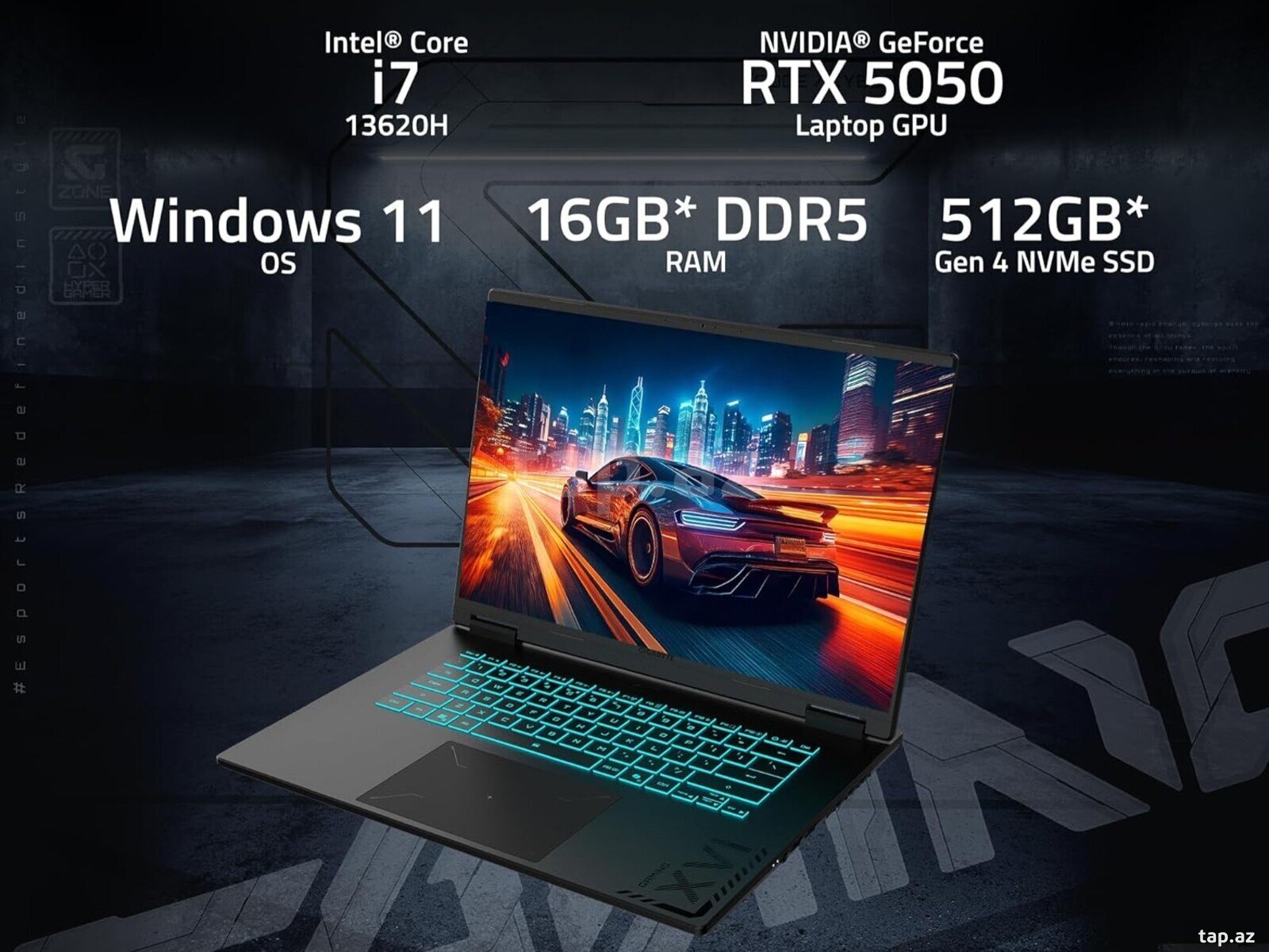 Noutbuk Gigabyte A16 RTX 5050 