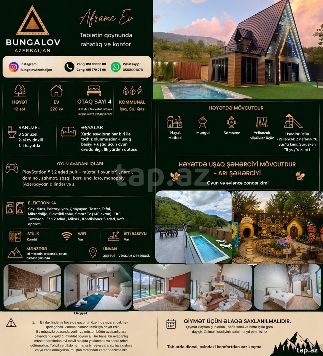 Villa kirayə verilir, Qəbələ r. (15)
