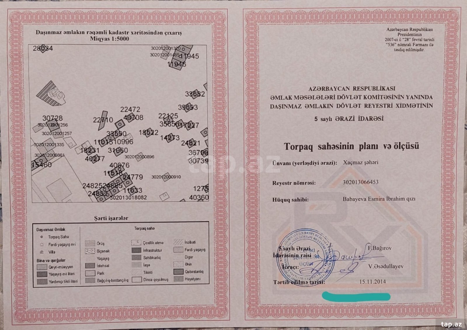5 sot torpaq sahəsi, Xaçmaz r. (3)