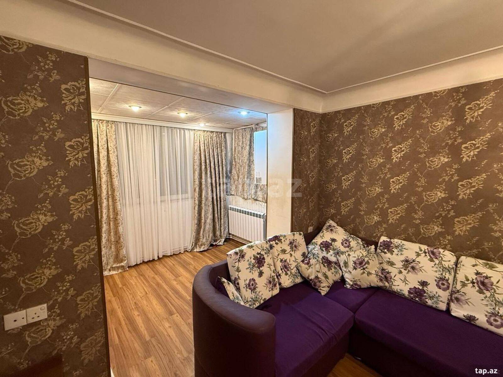 2-otaqlı mənzil kirayə verilir, E. Akademiyası m., 55 m² (2)