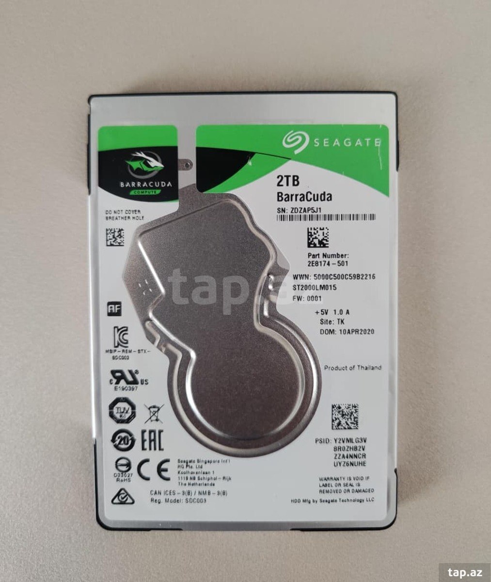 2.5" 2TB HDD 100% Seagate Barracuda